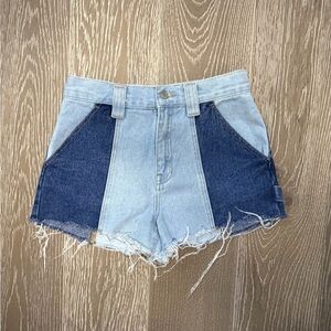 Denim Two-Tone Women Shorts